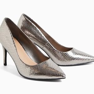 Torrid Pewter Python Snakeprint Heels NIB